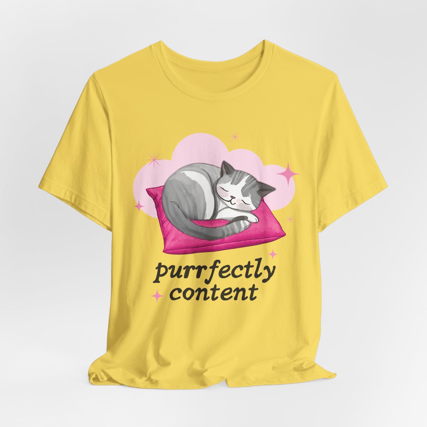 Cat Tshirt Purrfectly Unisex - Scripted Expression