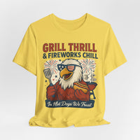 Grill Thrill 4th of July T-Shirt – Funny USA BBQ Eagle Tee