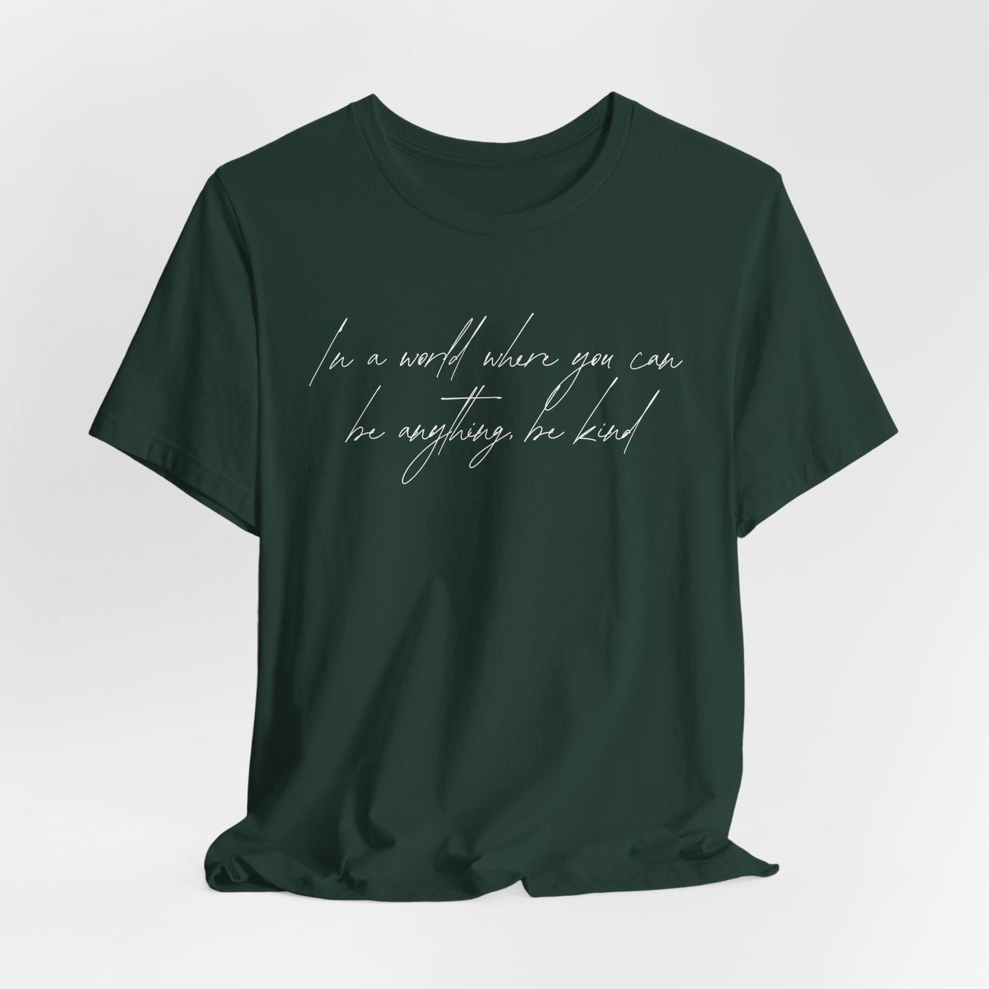 Be Kind Quote Shirt – Minimalist Script Font Tee with Inspirational Message