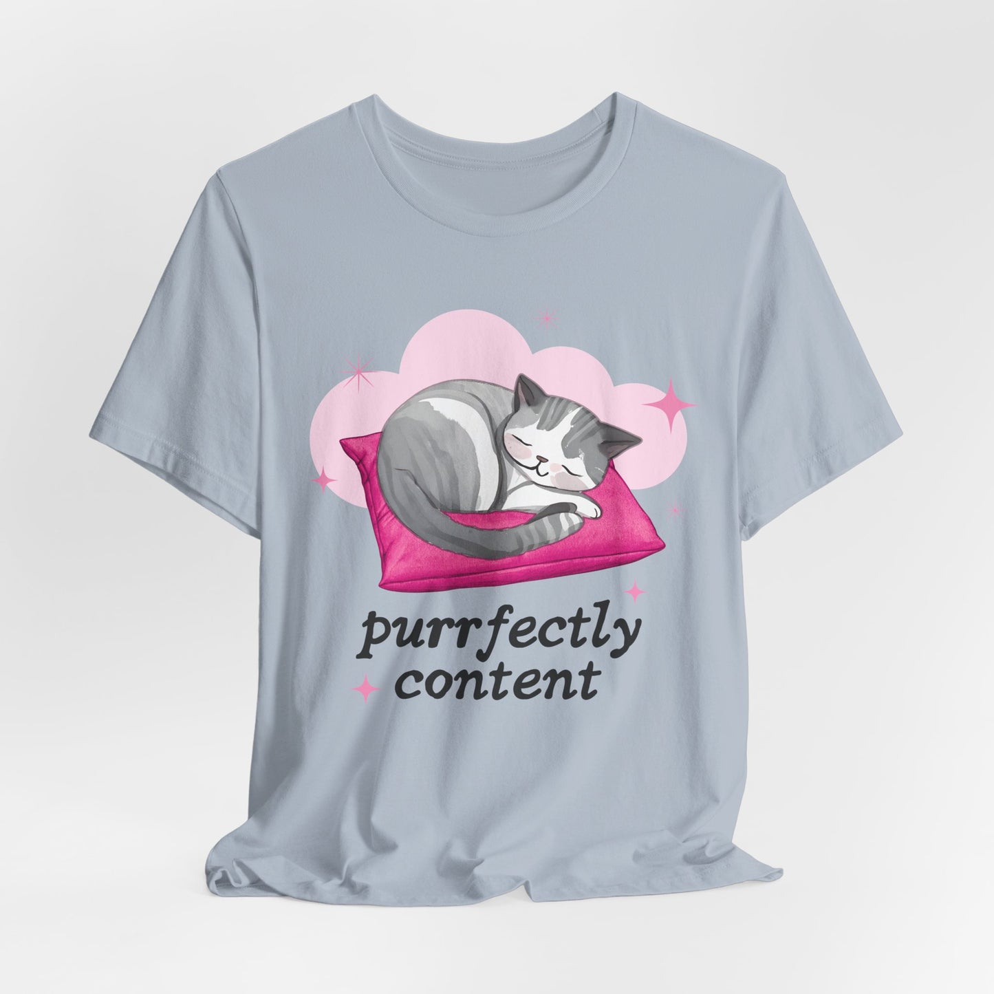 Cat Tshirt Purrfectly Unisex - Scripted Expression
