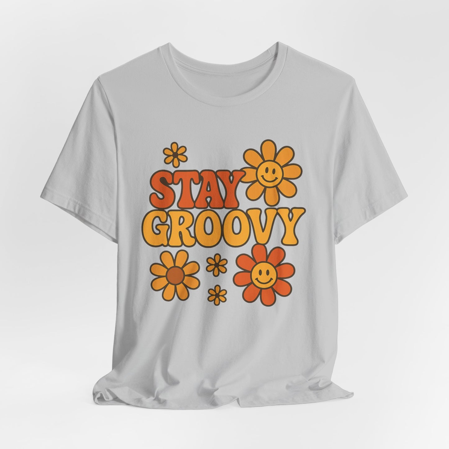 Retro Tshirt - Stay Groovy with Flower