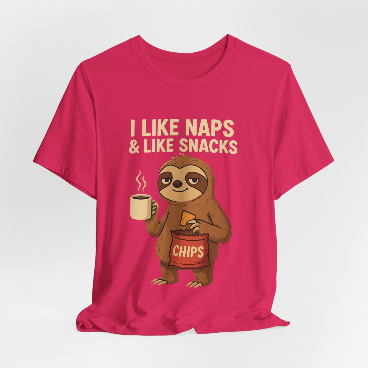 Funny Sloth T-Shirt – I Like Naps and Snacks Tee - Scripted Expression