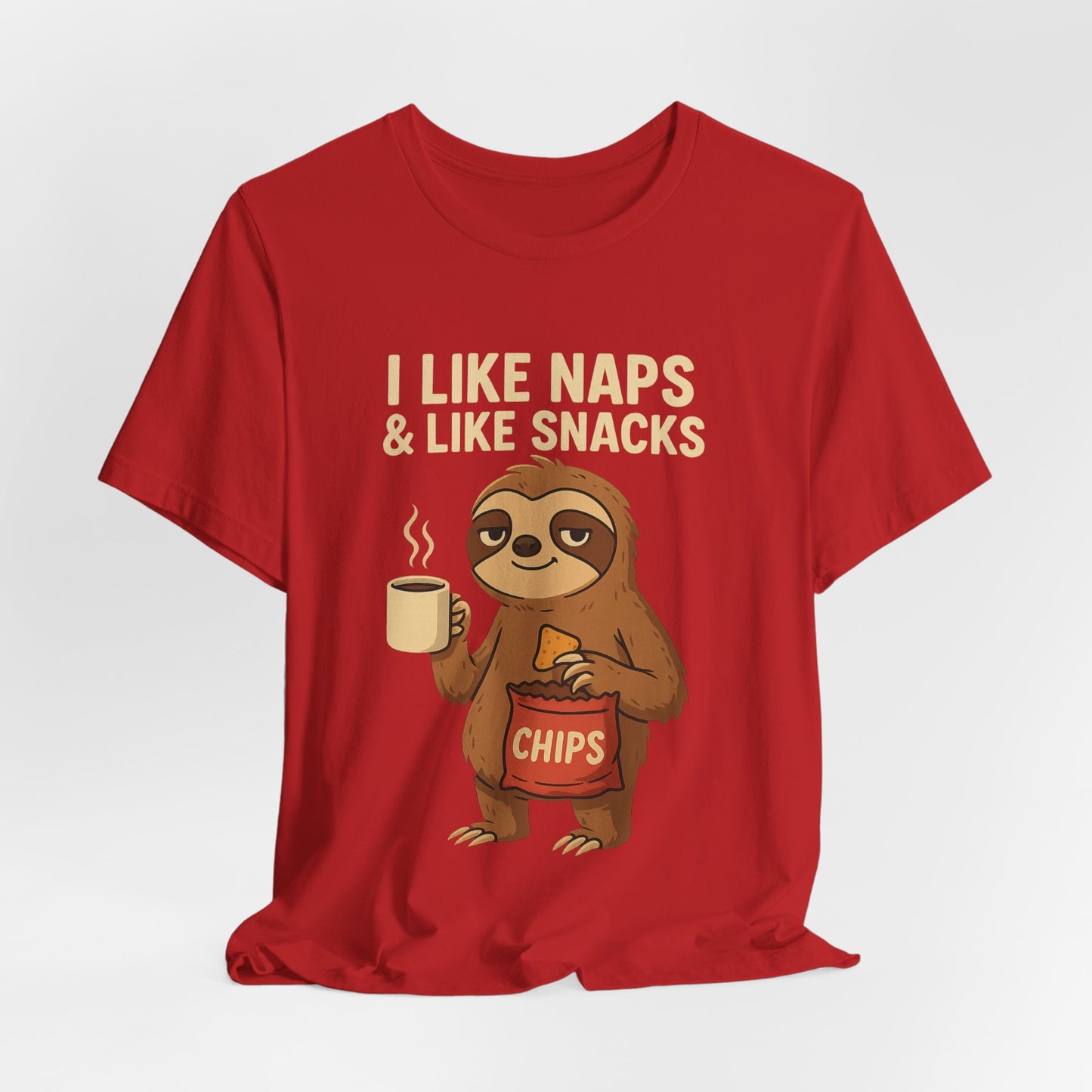 Funny Sloth T-Shirt – I Like Naps and Snacks Tee - Scripted Expression