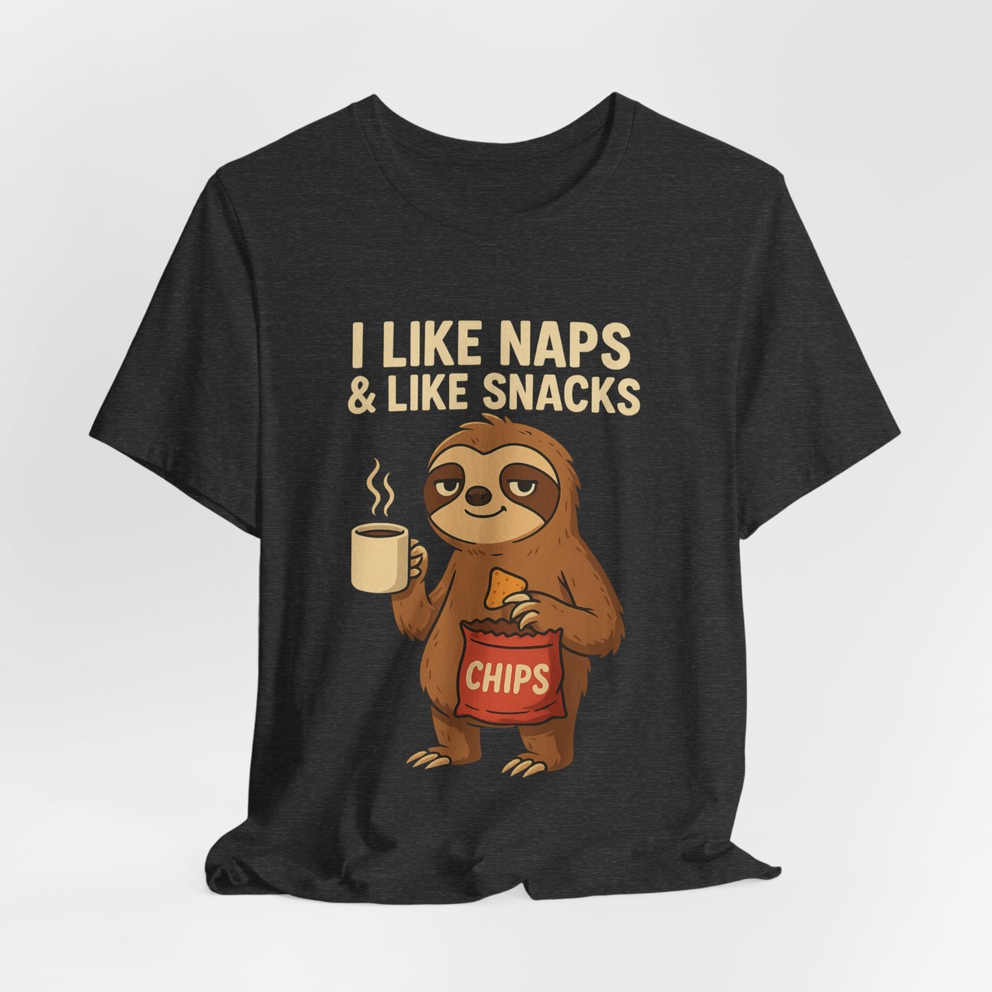 Funny Sloth T-Shirt – I Like Naps and Snacks Tee - Scripted Expression