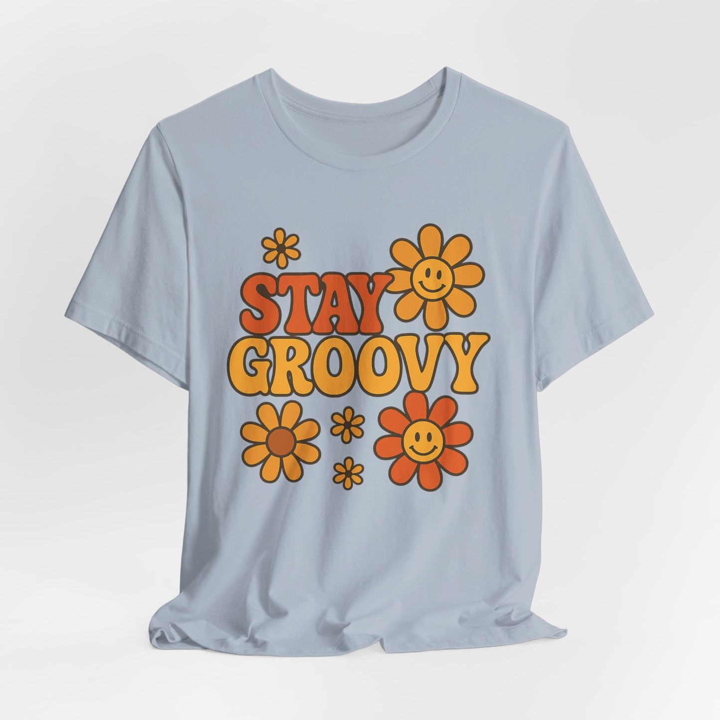 Retro Tshirt - Stay Groovy with Flower