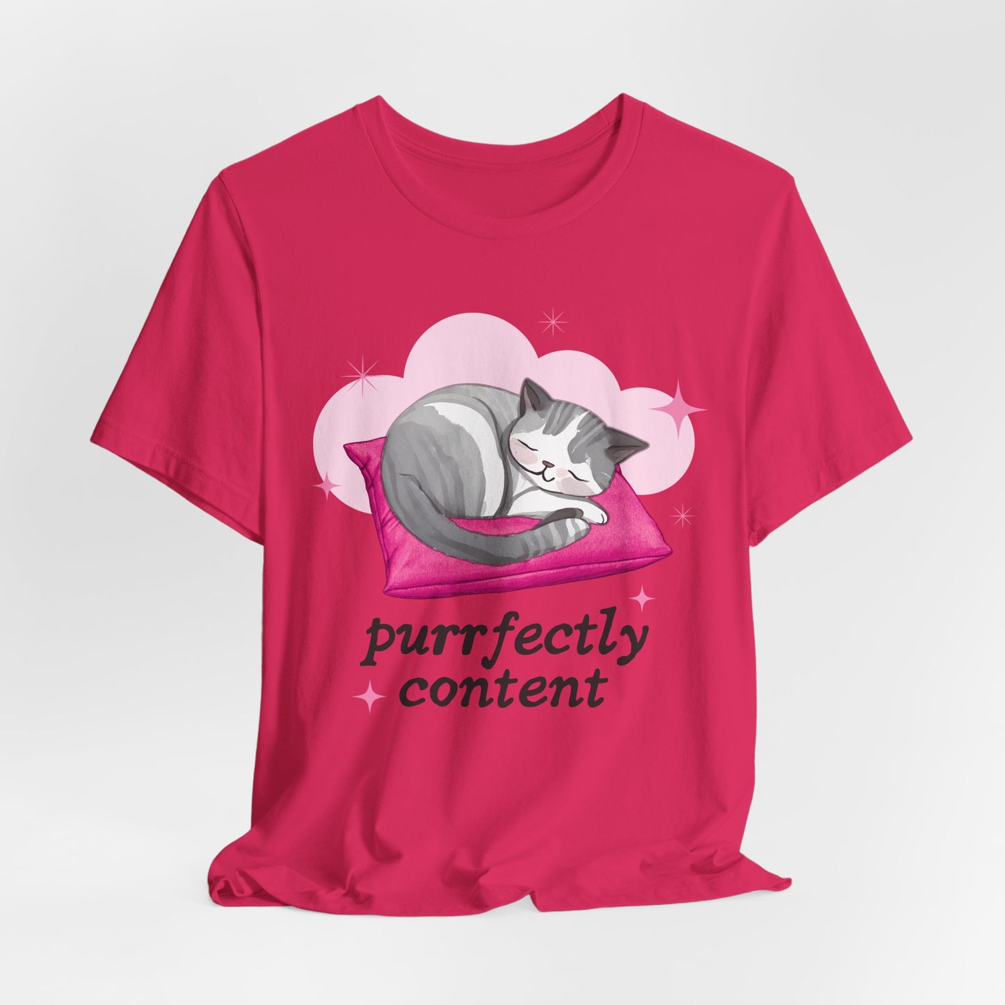 Cat Tshirt Purrfectly Unisex - Scripted Expression