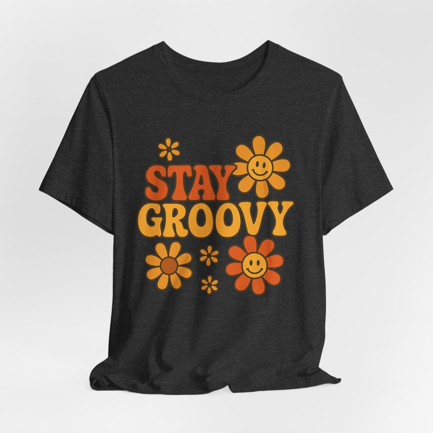 Retro Tshirt - Stay Groovy with Flower