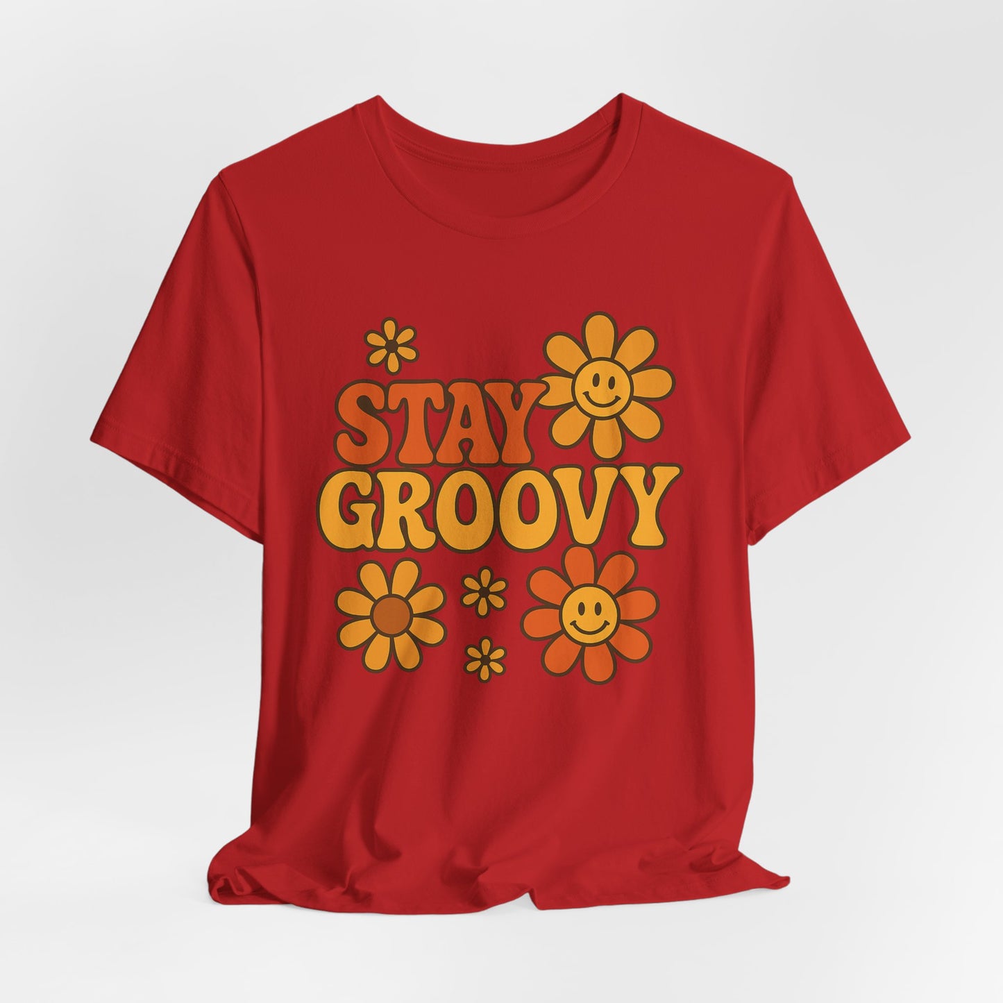 Retro Tshirt - Stay Groovy with Flower
