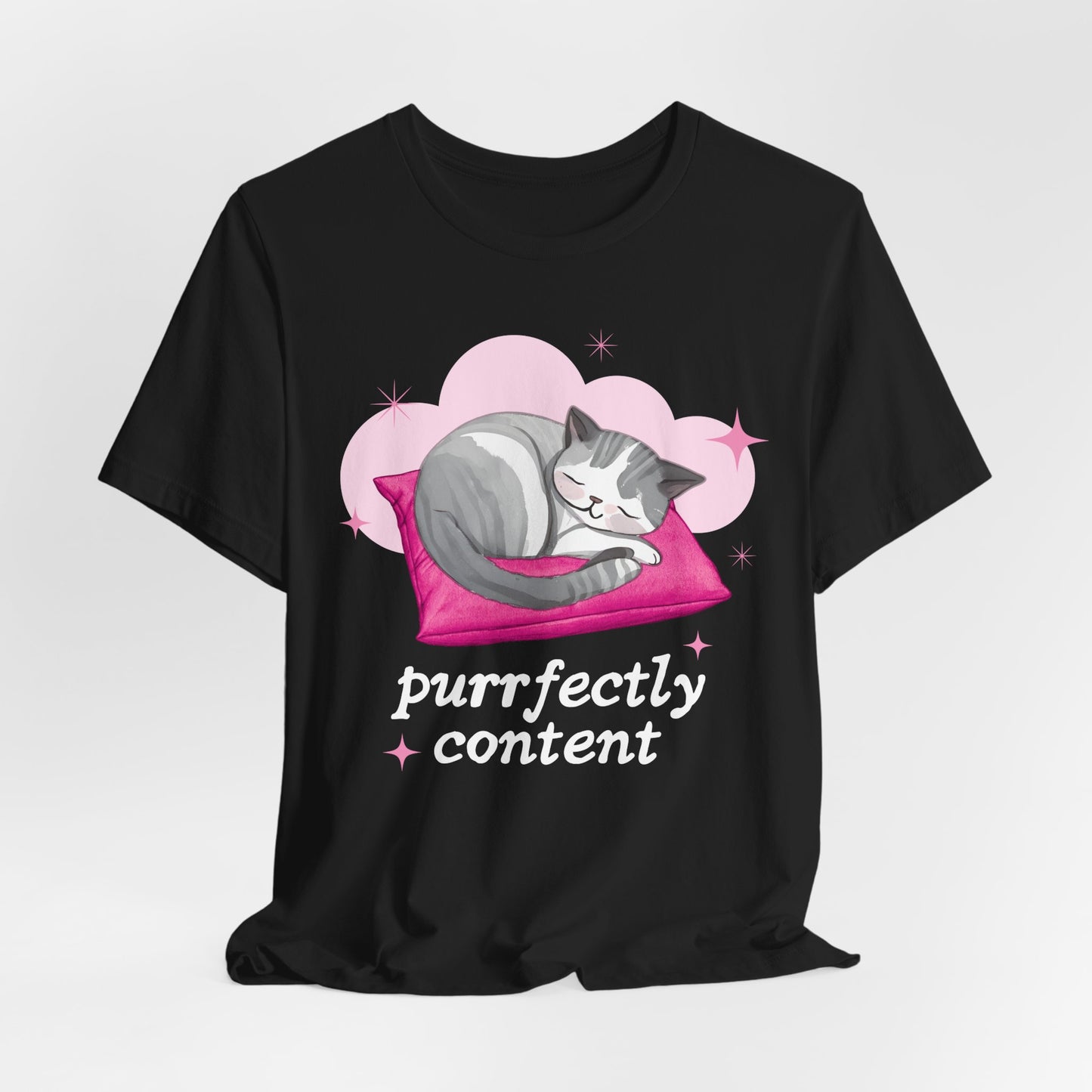 Cat Tshirt Purrfectly Unisex - Scripted Expression