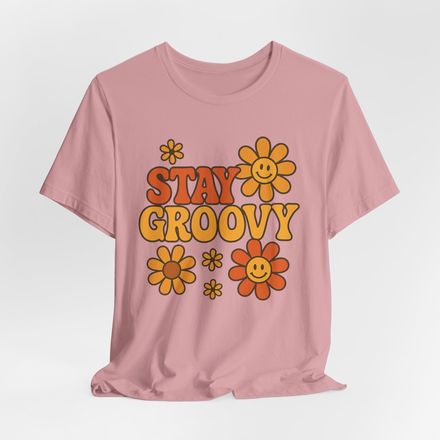 Retro Tshirt - Stay Groovy with Flower