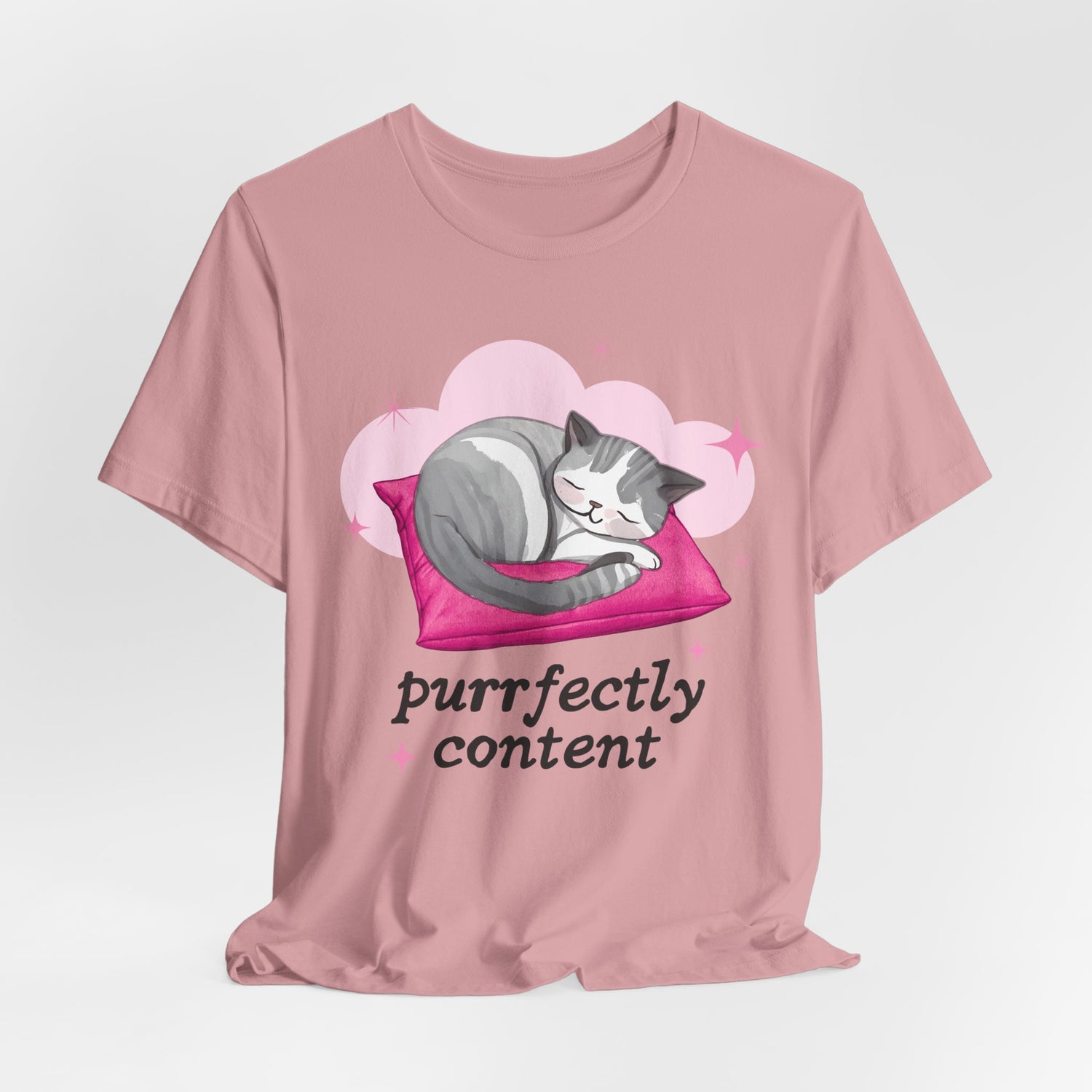 Cat Tshirt Purrfectly Unisex - Scripted Expression