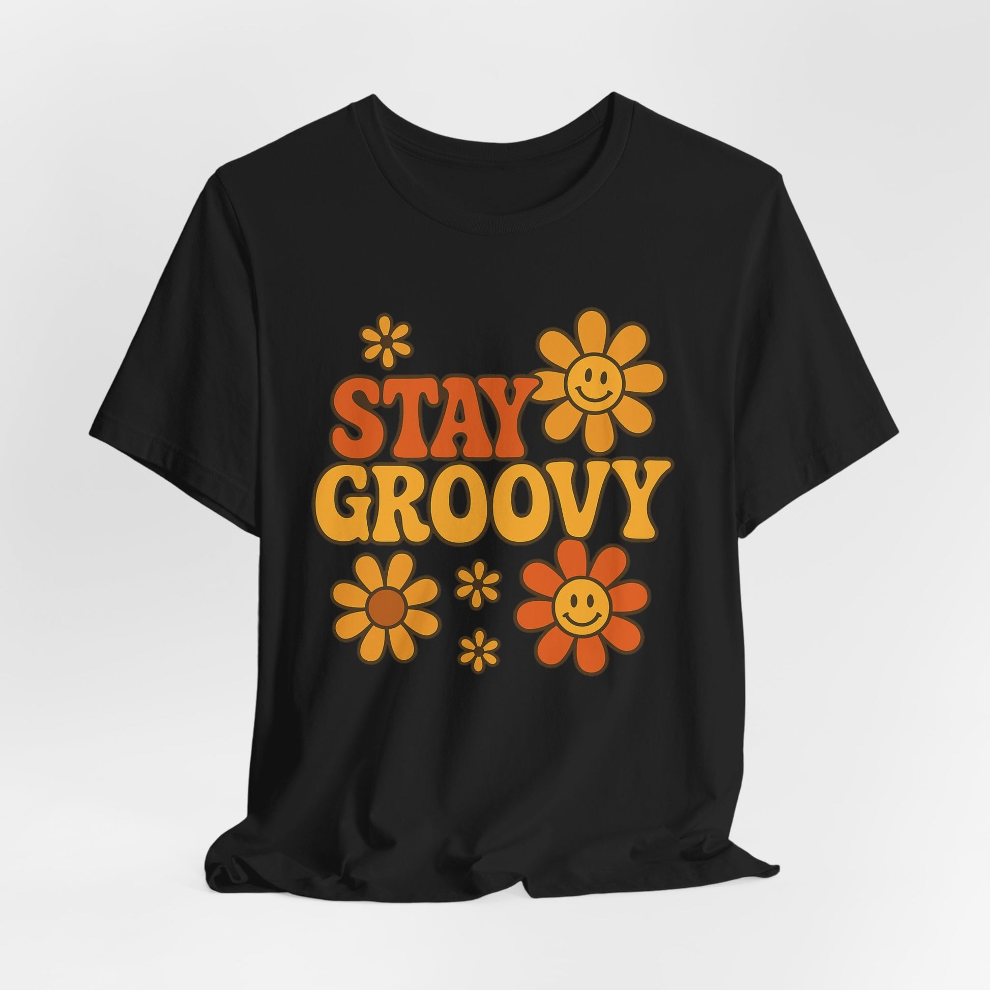Retro Tshirt - Stay Groovy with Flower