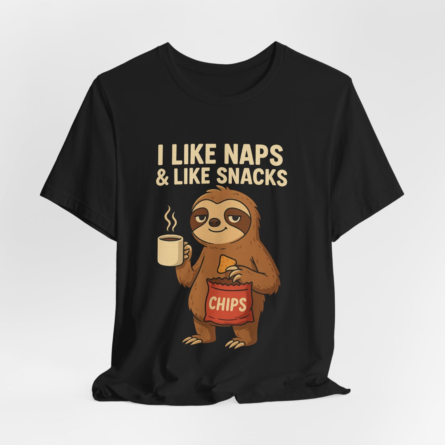 Funny Sloth T-Shirt – I Like Naps and Snacks Tee - Scripted Expression