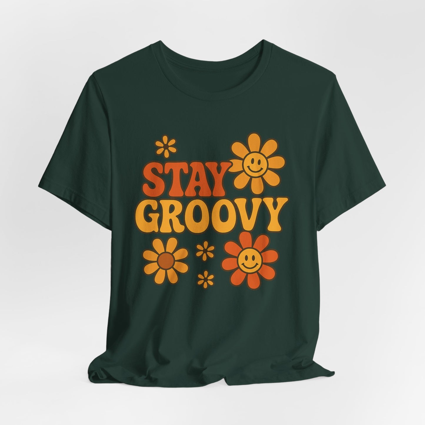 Retro Tshirt - Stay Groovy with Flower
