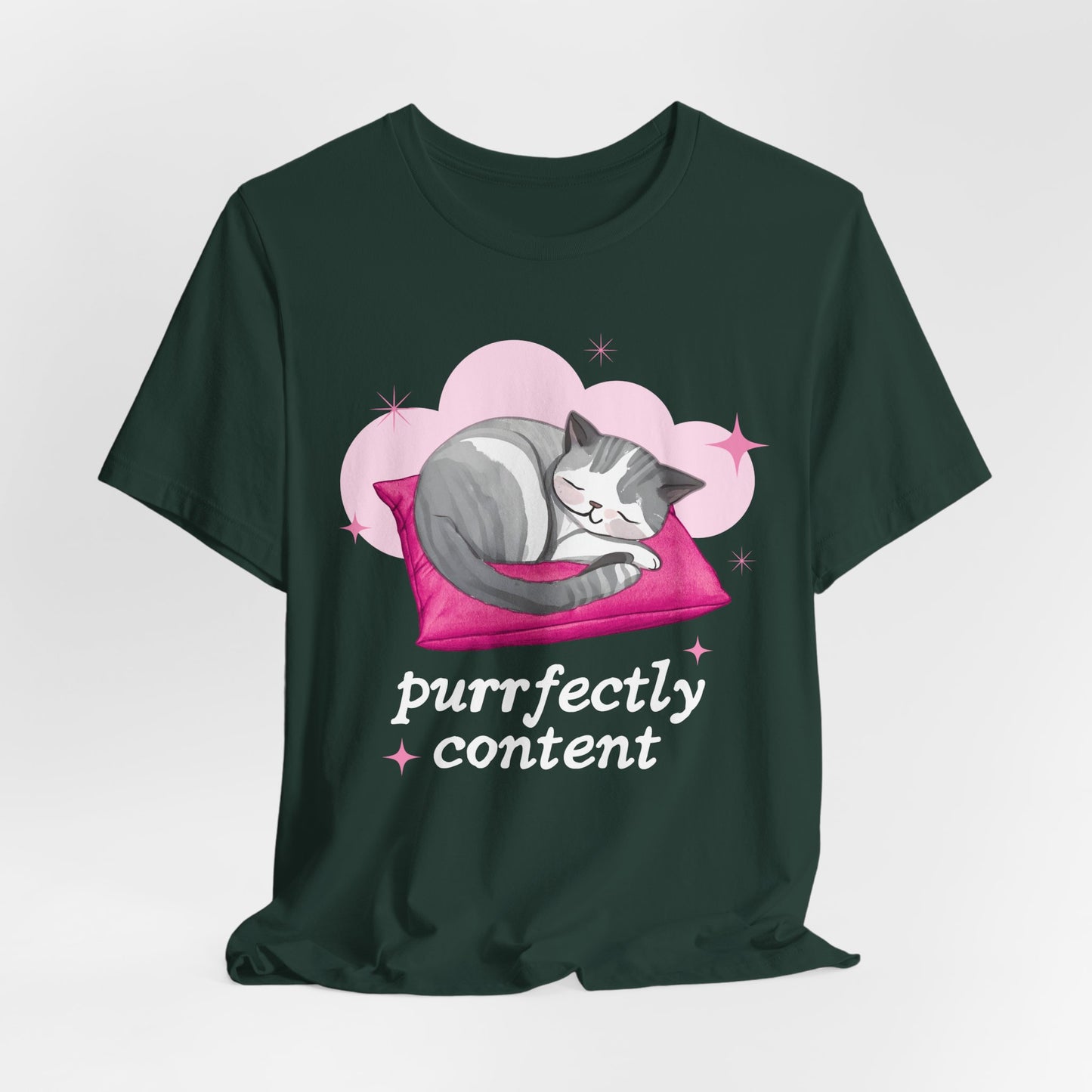 Cat Tshirt Purrfectly Unisex - Scripted Expression