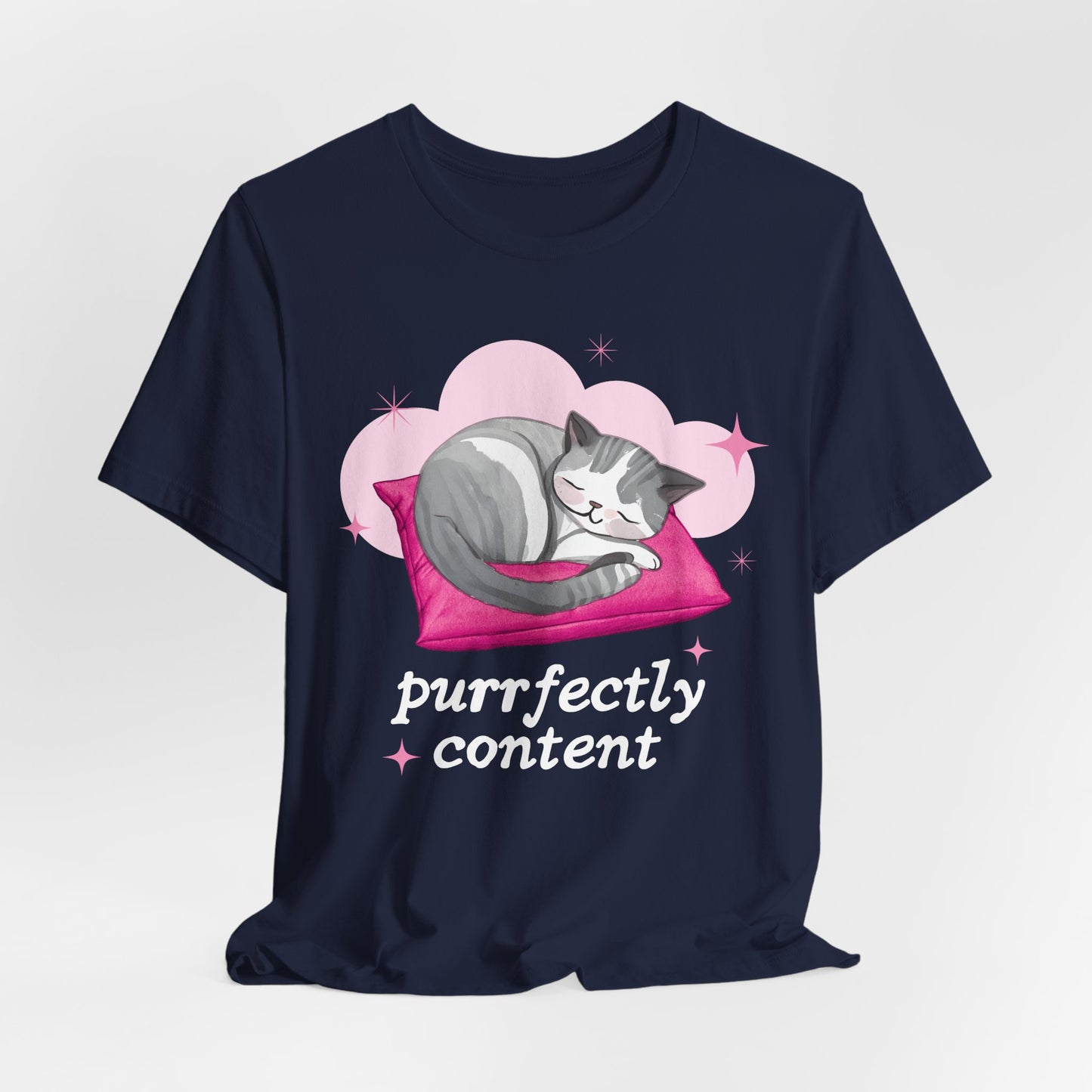 Cat Tshirt Purrfectly Unisex - Scripted Expression