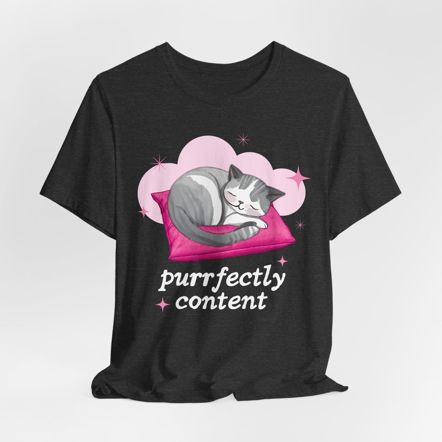 Cat Tshirt Purrfectly Unisex - Scripted Expression