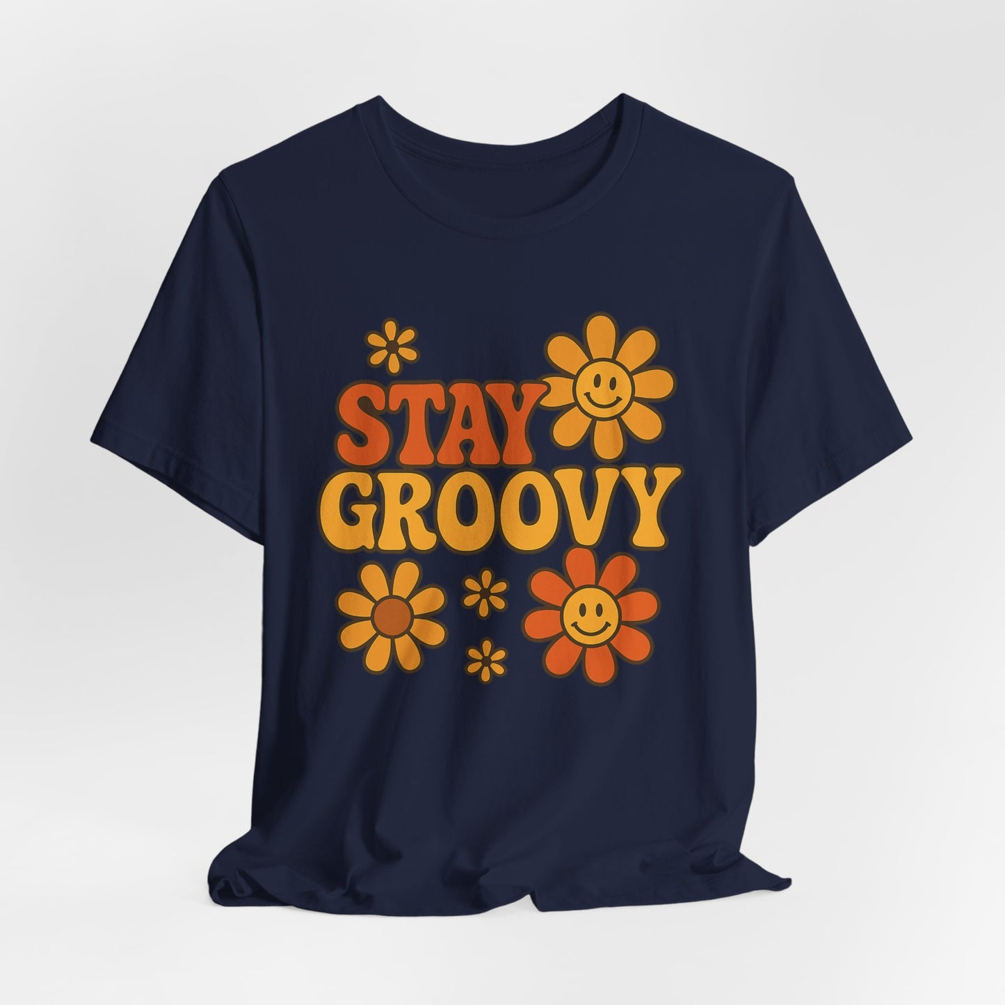 Retro Tshirt - Stay Groovy with Flower